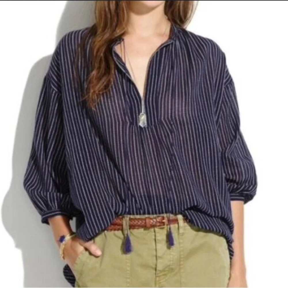 MADEWELL DOT STRIPED TOP